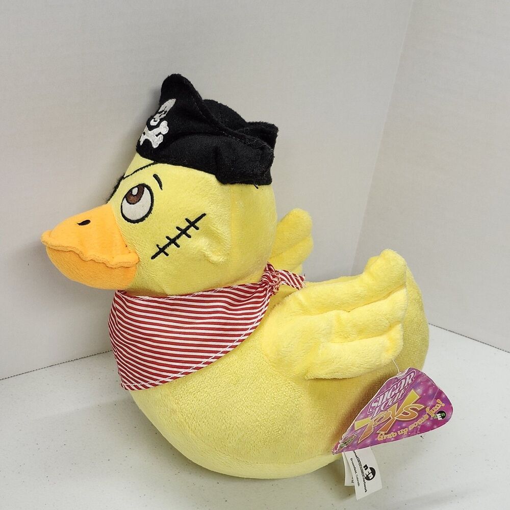 Vintage Sugar Loaf Yellow Duck Pirate Plush 10" Stuffed Animal Toy Arcade Rare